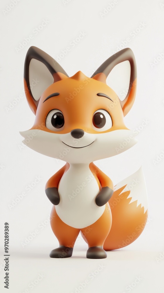 A cute, cartoonish fox character with a friendly expression and vibrant colors. A cute, cartoonish fox character with a friendly expression and vibrant colors.