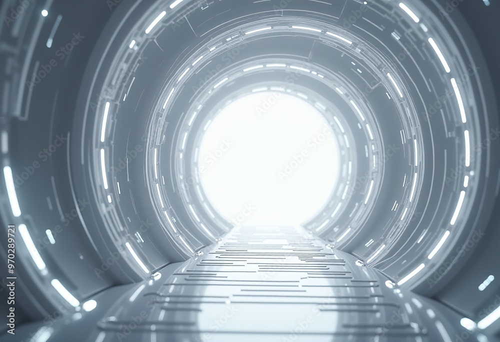 Abstract Sci-Fi Poster: Silver and White High-Detail Abstract Sci-Fi Poster: Silver and White High-Detail