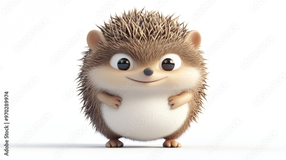 A cute, cartoonish hedgehog with a friendly smile and fluffy spines. A cute, cartoonish hedgehog with a friendly smile and fluffy spines.