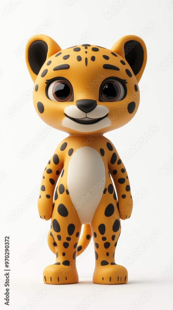 A cute, cartoonish leopard character with a friendly expression and vibrant colors. A cute, cartoonish leopard character with a friendly expression and vibrant colors.
