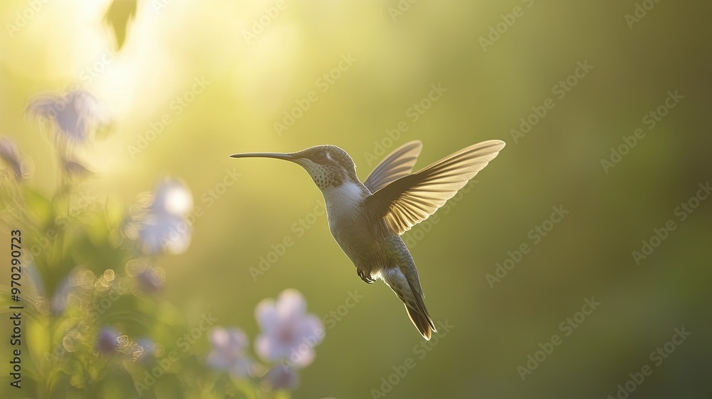 hummingbird isolated on summer background hummingbird isolated on summer background