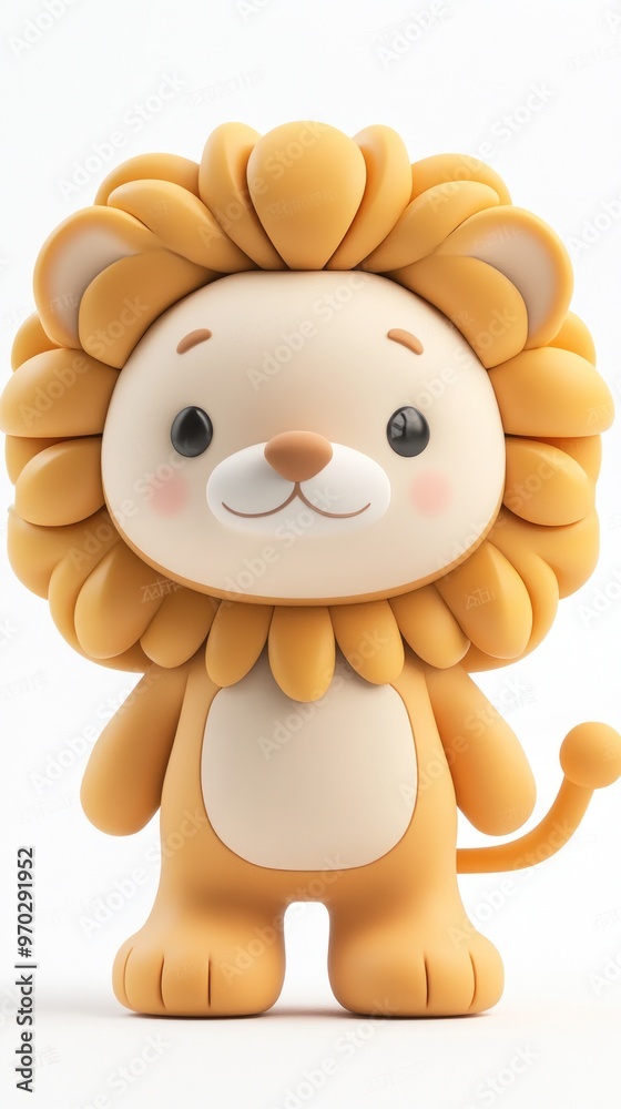 A cute, stylized lion character with a friendly expression and a fluffy mane. A cute, stylized lion character with a friendly expression and a fluffy mane.