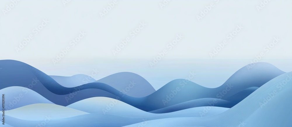 Fototapeta premium Smooth Gradient Blue Color Modern Background Illustration