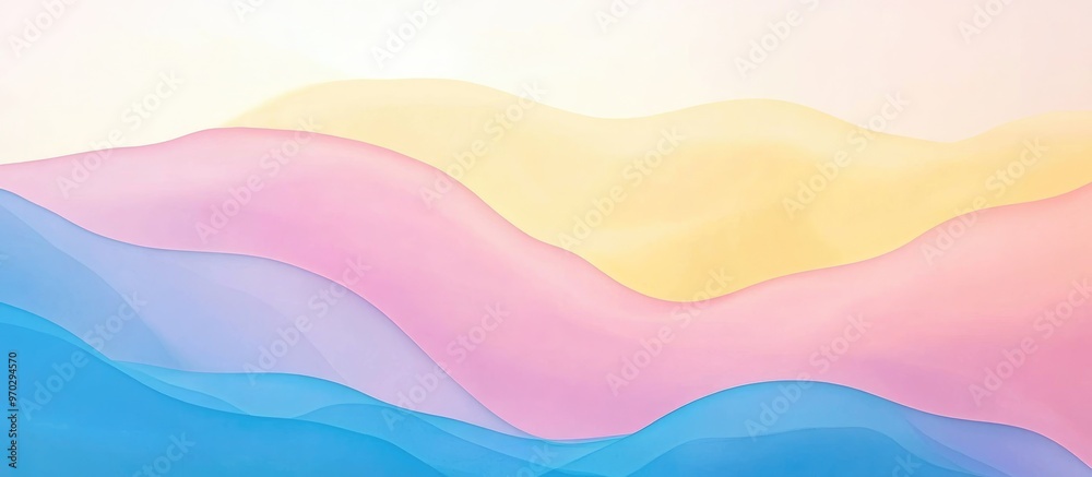 Obraz premium Soft Gradient Background In Blue Yellow And Pink Tones