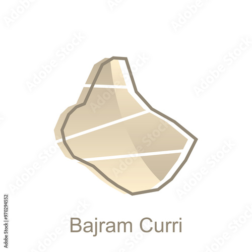 Map City of Bajram Curri, Vector isolated illustration of simplified administrative design, logotype element for template photo