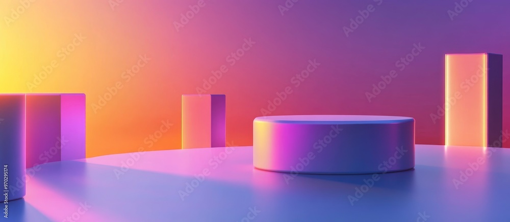 Abstract Geometric 3D Background In Futuristic Sci Fi Design Abstract Geometric 3D Background In Futuristic Sci Fi Design
