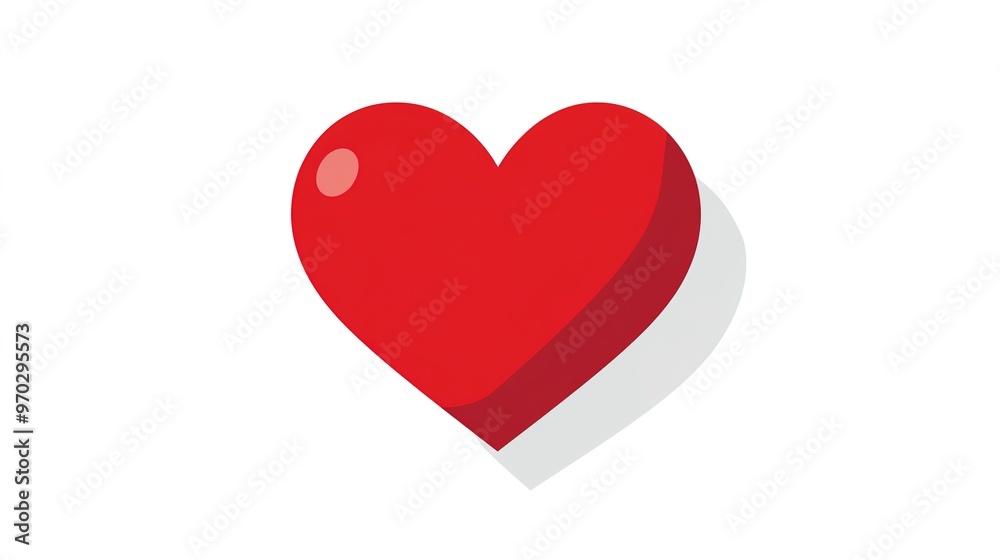 Simple Flat Heart Icon on a White Background, Ideal for Minimalist Designs and Graphic Use Simple Flat Heart Icon on a White Background, Ideal for Minimalist Designs and Graphic Use