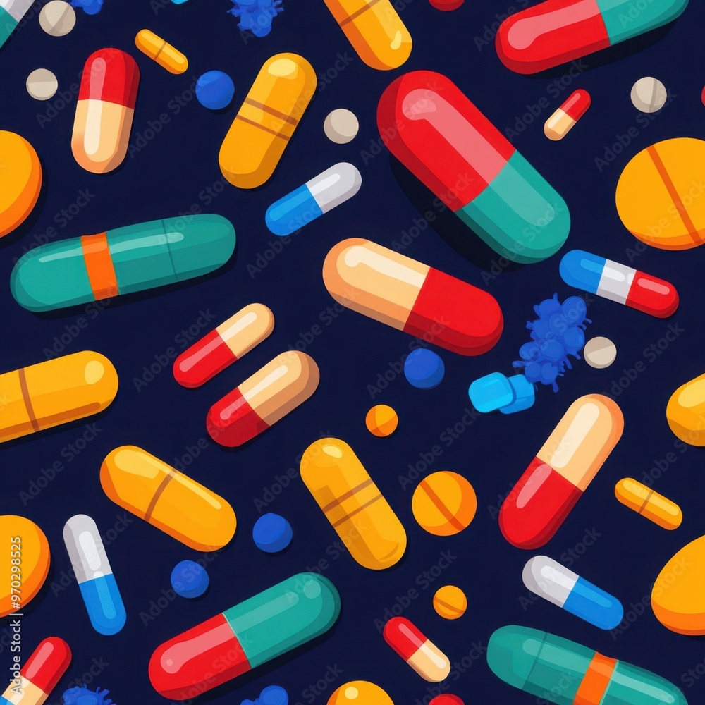 Sepsis bacteria surrounded by antibiotics, health and safety concept, flat design illustration Sepsis bacteria surrounded by antibiotics, health and safety concept, flat design illustration