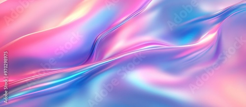 Iridescent Abstract Wave Background Holographic Design 3D Shape