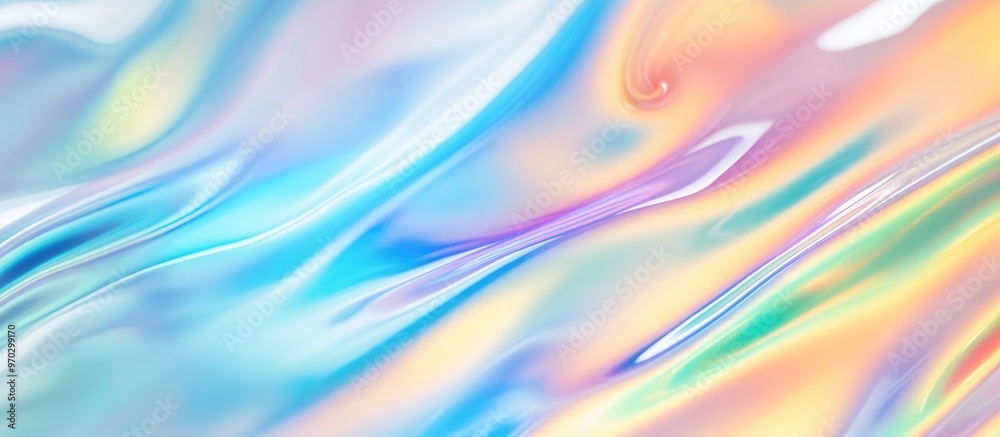 Iridescent Holographic Shiny Surface With Blurred Bend Distortion Glaze Rainbow Abstract Curvy Background In Pastel Blue Purple Green And Orange Fresh Blessings Sheet Representation Iridescent Holographic Shiny Surface With Blurred Bend Distortion Glaze Rainbow Abstract Curvy Background In Pastel Blue Purple Green And Orange Fresh Blessings Sheet Representation