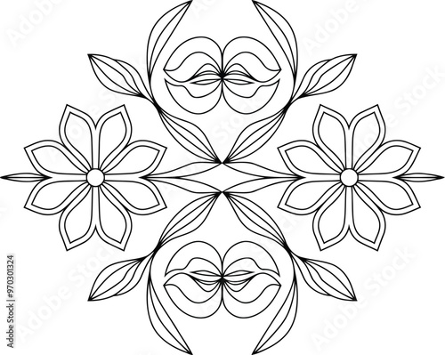 Vector floral pattern icon flowers for design pattern icon collection fluorescent light Vector