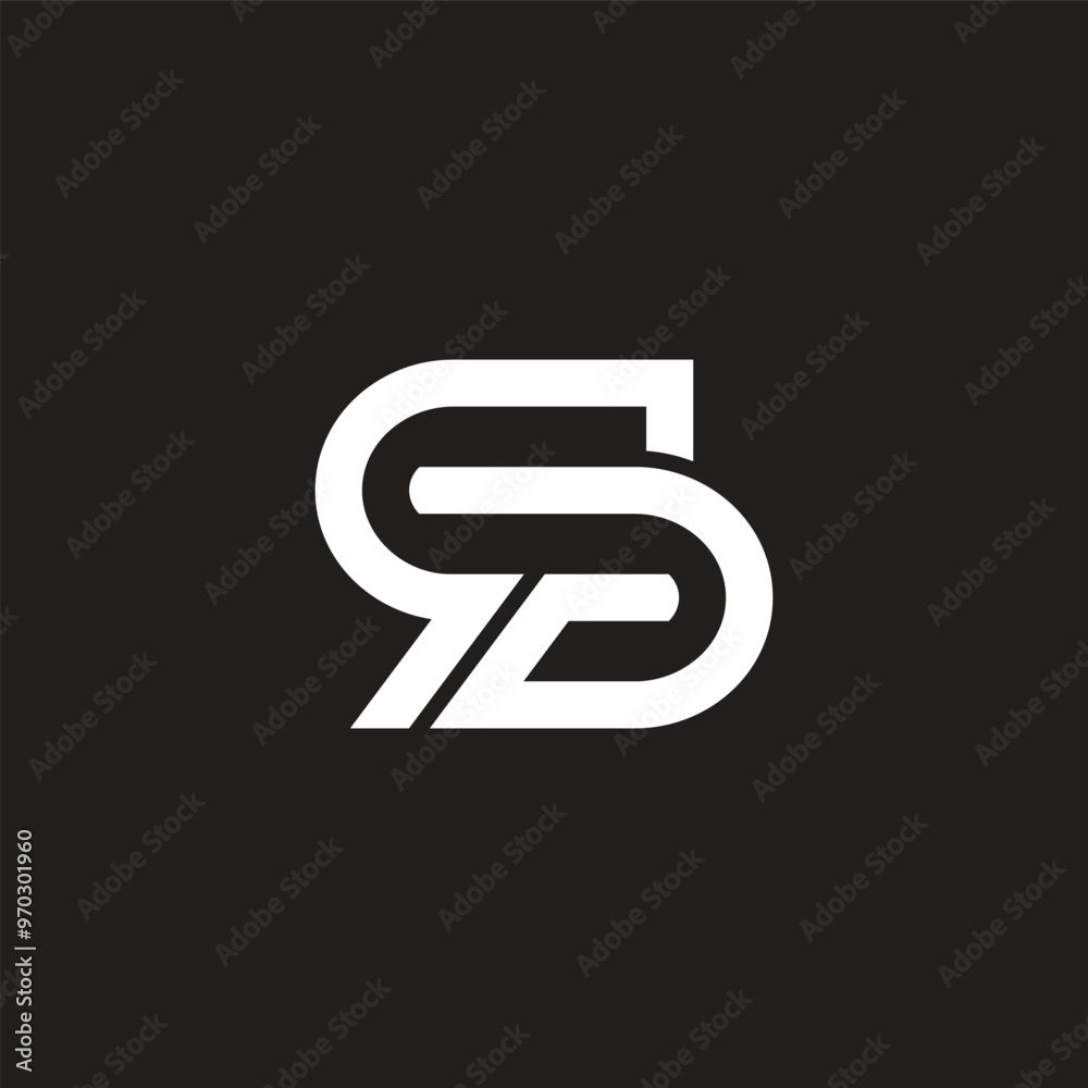 letter rd linked loop line geometric logo vector letter rd linked loop line geometric logo vector