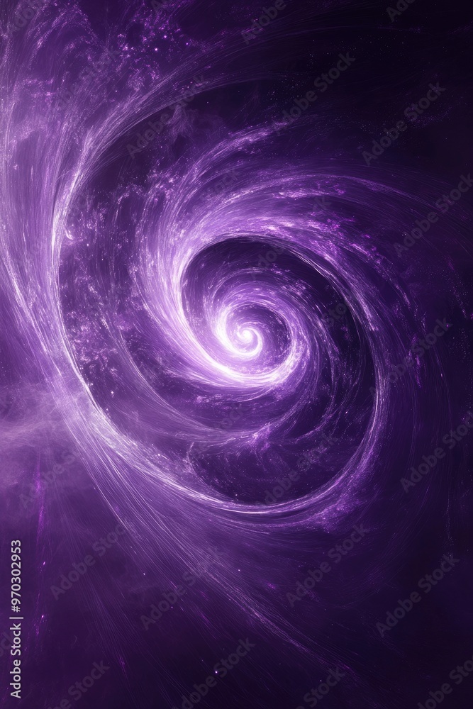 Fototapeta premium Abstract shiny violet background featuring a spiral galaxy