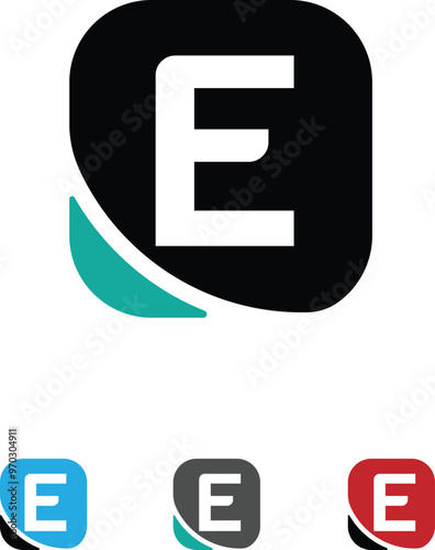Initials letter E flat design E later design concept