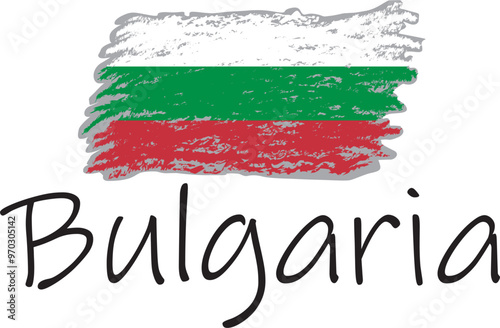 Bulgaria country flag concept with grunge design suitable for a logo icon design photo