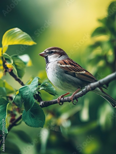 sparrow isolated on summer background