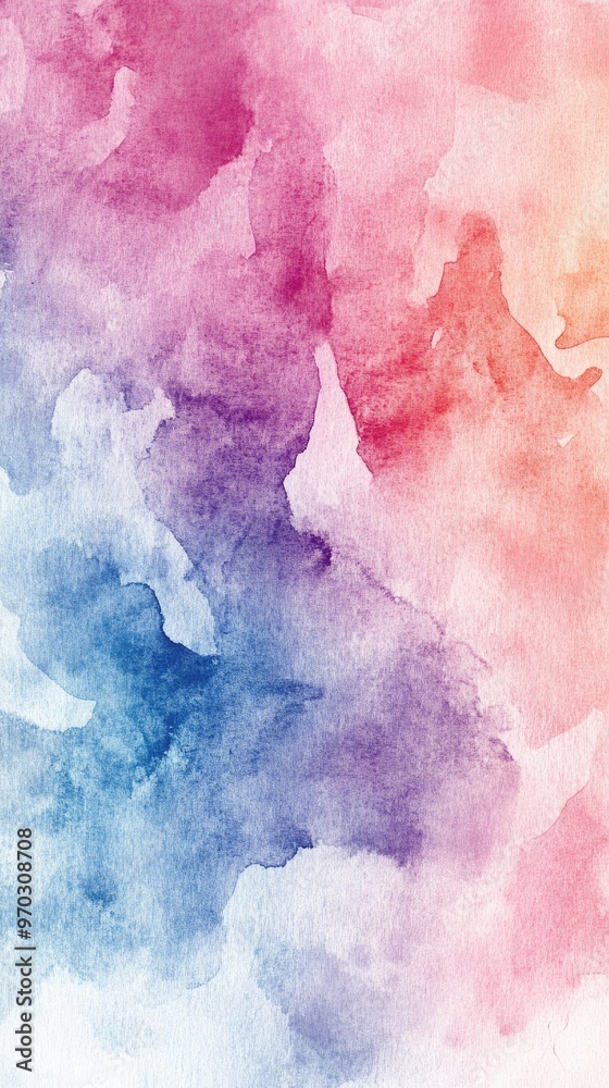 Obraz premium A vibrant watercolor background blending shades of pink, purple, and blue, perfect for creative designs and artistic projects.