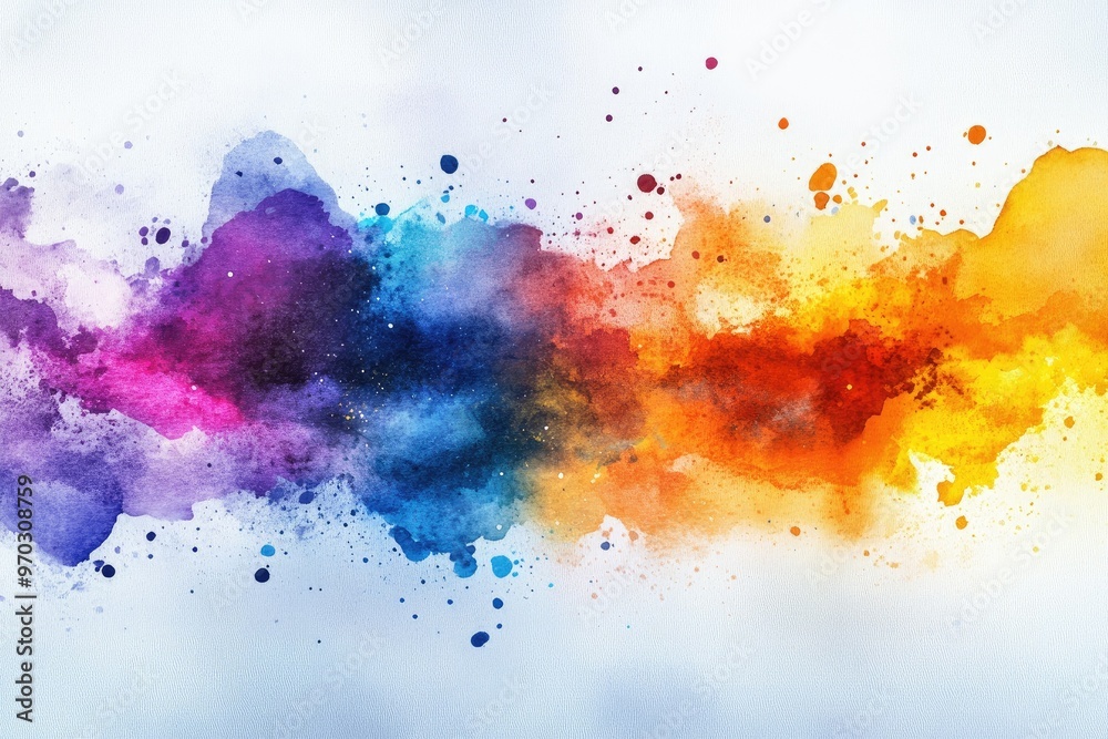 Obraz premium A vibrant watercolor splash blending colors, creating a stunning abstract art piece perfect for creative projects.