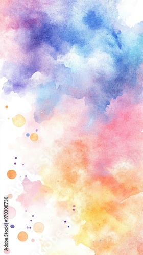 A vibrant watercolor background featuring soft hues of blue, pink, and orange. Perfect for creative projects and designs.