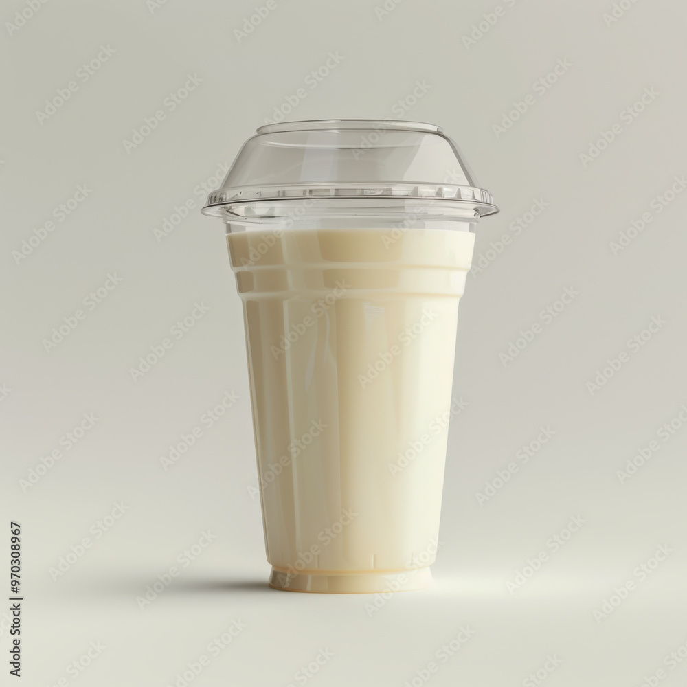 Iced coffee in plastic cup isolated on white background Iced coffee in plastic cup isolated on white background