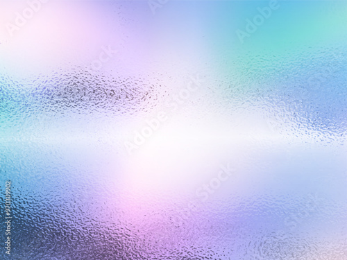 Transparent Clear Foil Glass vector background. Frosted Ribbed Texture Rainbow Flare cristal Prism overlay light effect. Stained glass textured window. Light matte surface abstract backdrop