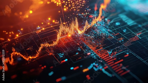 Futuristic AI Neural Networks in Global Financial Market Data Visualization