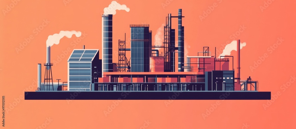 Naklejka premium Digital Image Of A Contemporary Manufacturing Facility