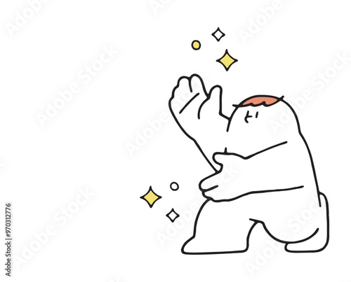 何かを紹介する素ぶりをするヒト