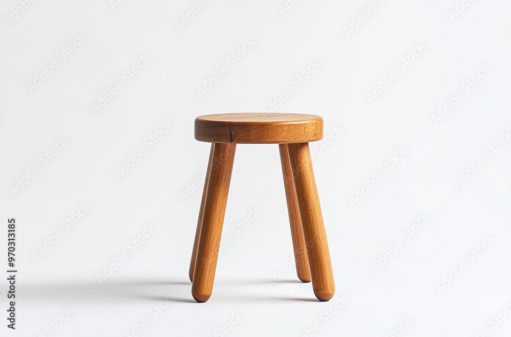 a simple wooden stool with a round seat a simple wooden stool with a round seat
