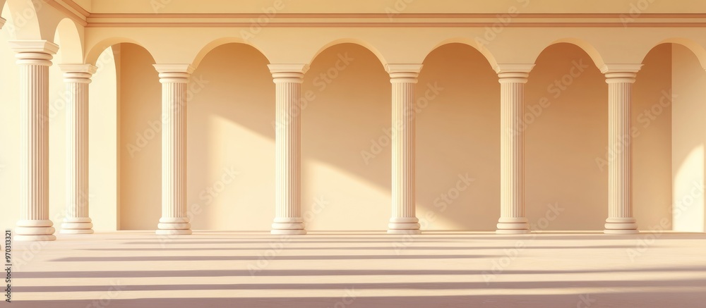 Fototapeta premium Interior Featuring Empty Cylindrical Corinthian Columns
