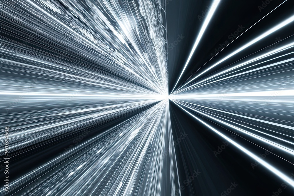 Fototapeta premium Surreal Silver Flash Trail Effect in Motion