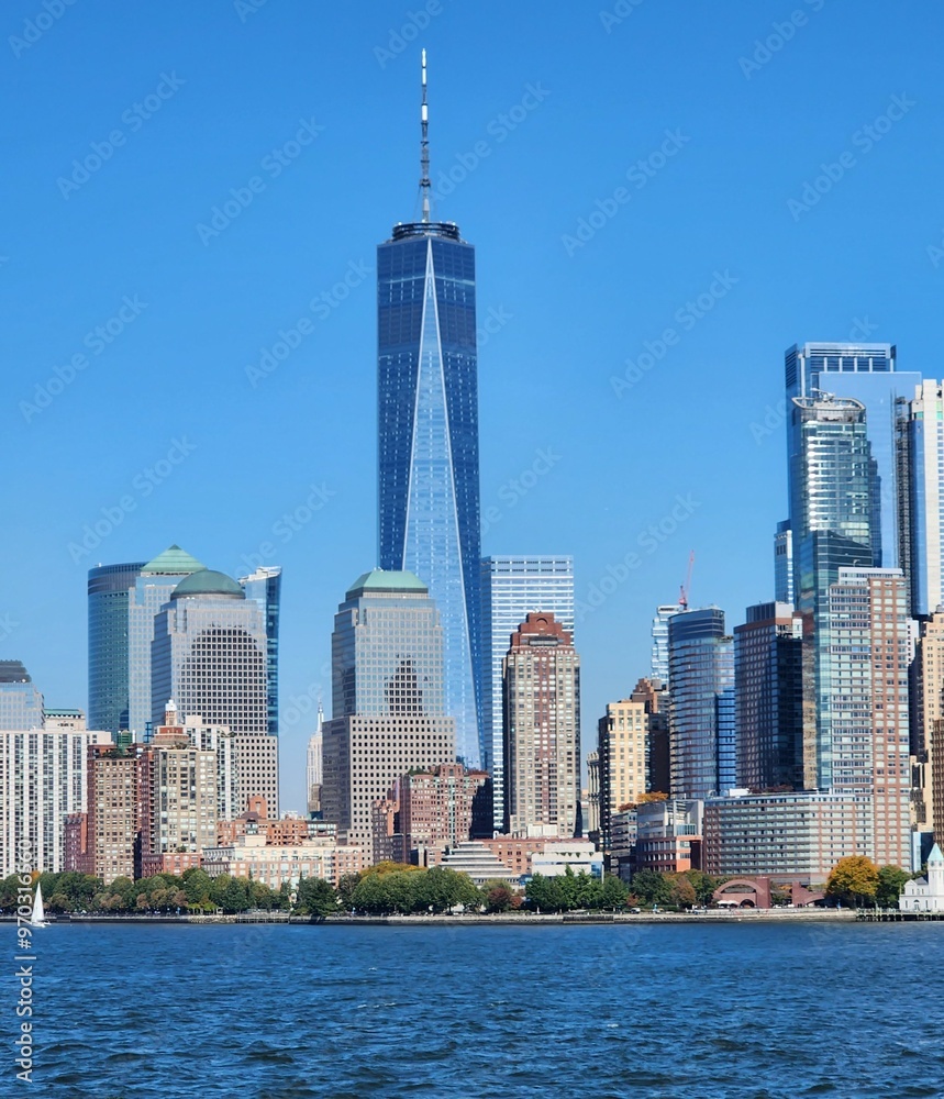 Manhattan skyline from the water Manhattan skyline from the water