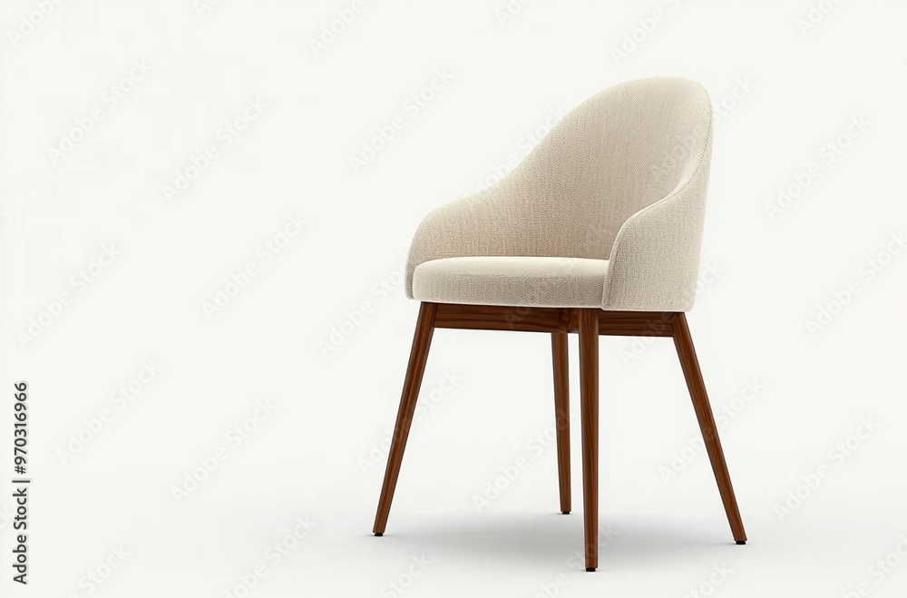 a modern dining chair with cushioned seat and wooden legs a modern dining chair with cushioned seat and wooden legs