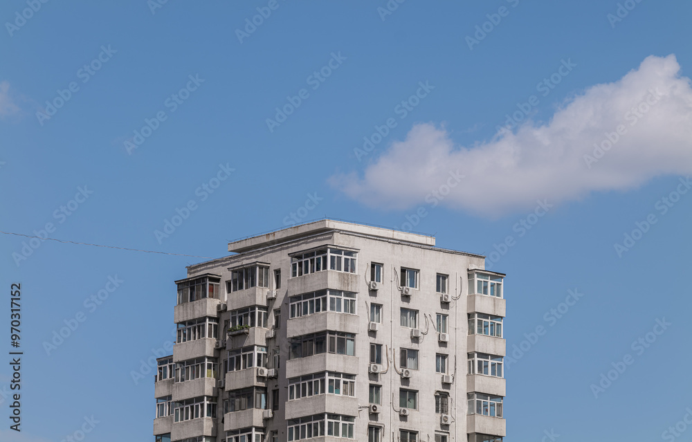 Residential building against sky. Beijing, China Residential building against sky. Beijing, China
