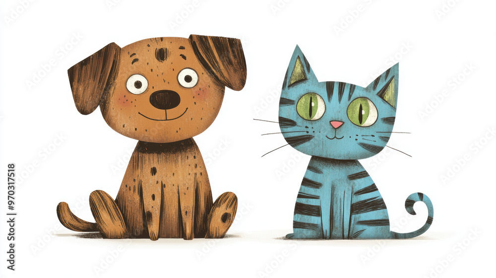 Dog and Cat Friends. Dog and Cat Friends.