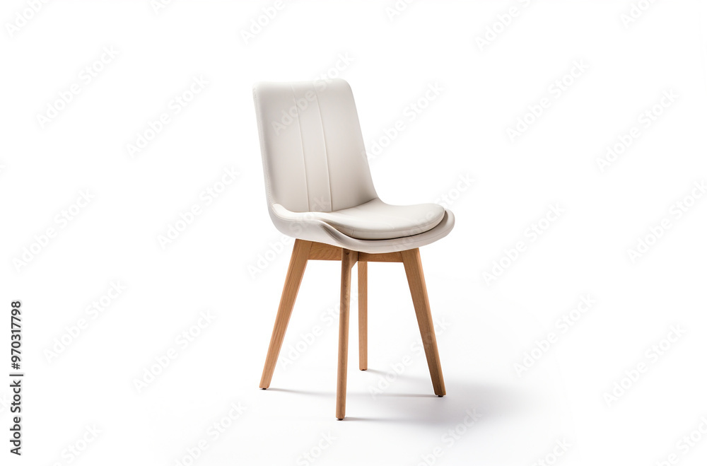 a modern dining chair with cushioned seat and wooden legs a modern dining chair with cushioned seat and wooden legs