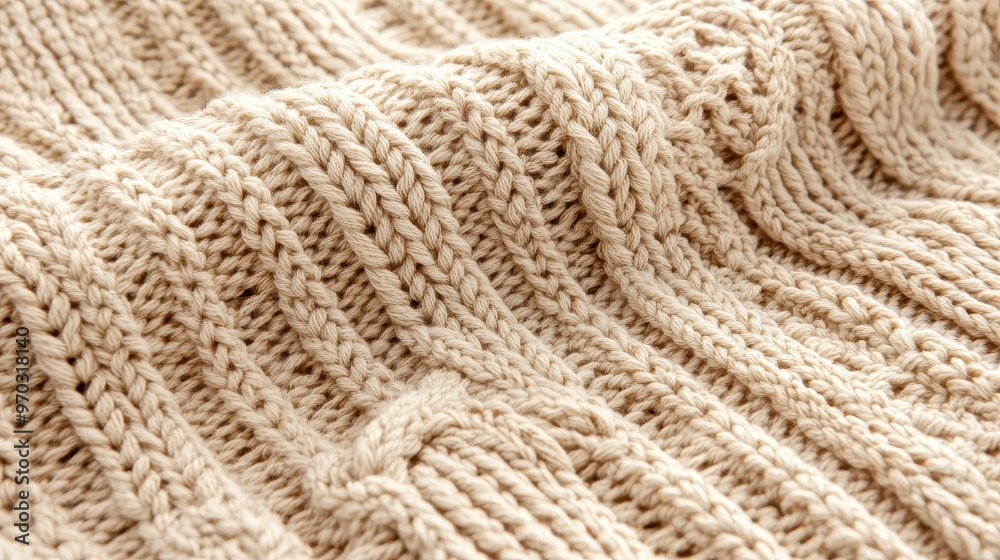 Closeup Knitted Fabric Texture Beige Background Closeup Knitted Fabric Texture Beige Background