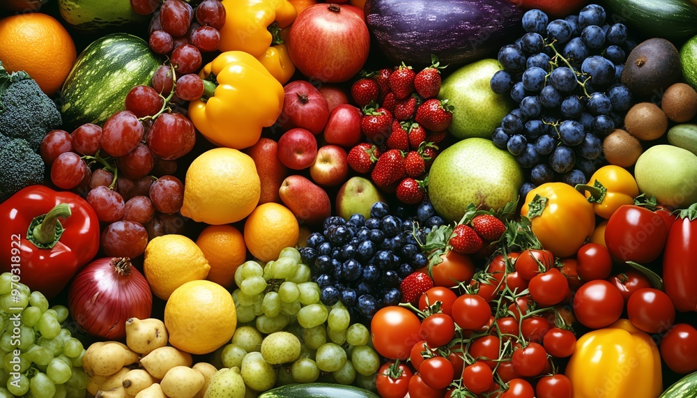 A Colorful Abundance of Fresh Fruits and Vegetables A Colorful Abundance of Fresh Fruits and Vegetables