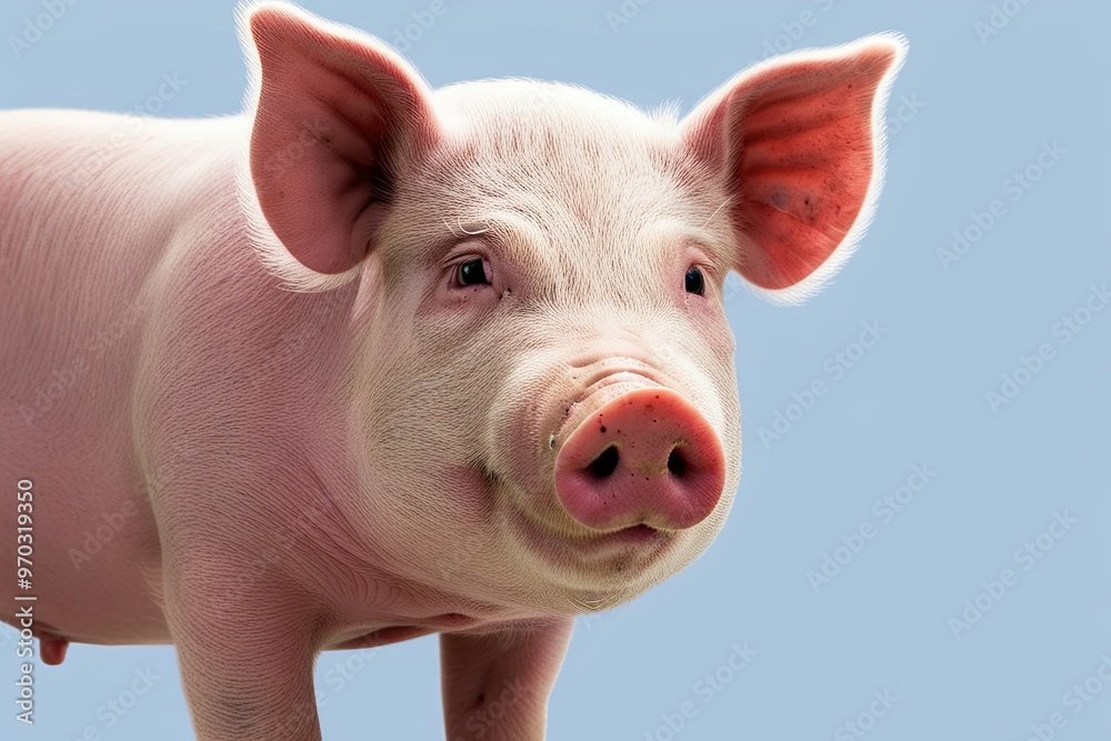 Charming Isolated Pig Portrait with Clear Background Charming Isolated Pig Portrait with Clear Background