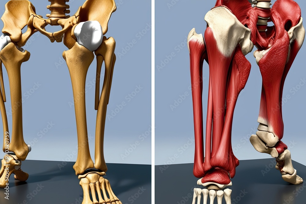 In-depth Guide to Tibia and Fibula Anatomy in Human Skeleton Stock ...