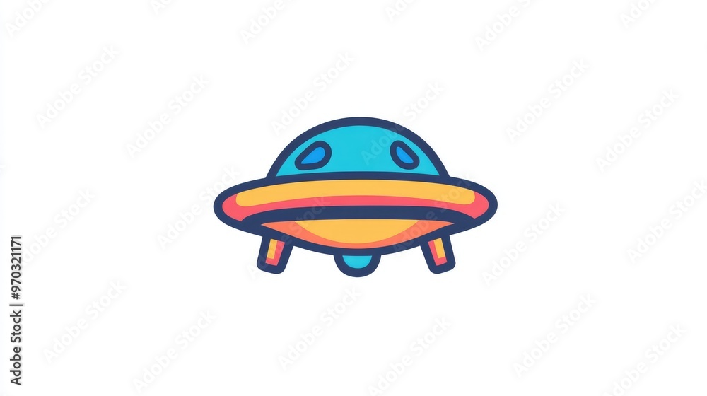 Colorful UFO icon with a simple design Colorful UFO icon with a simple design