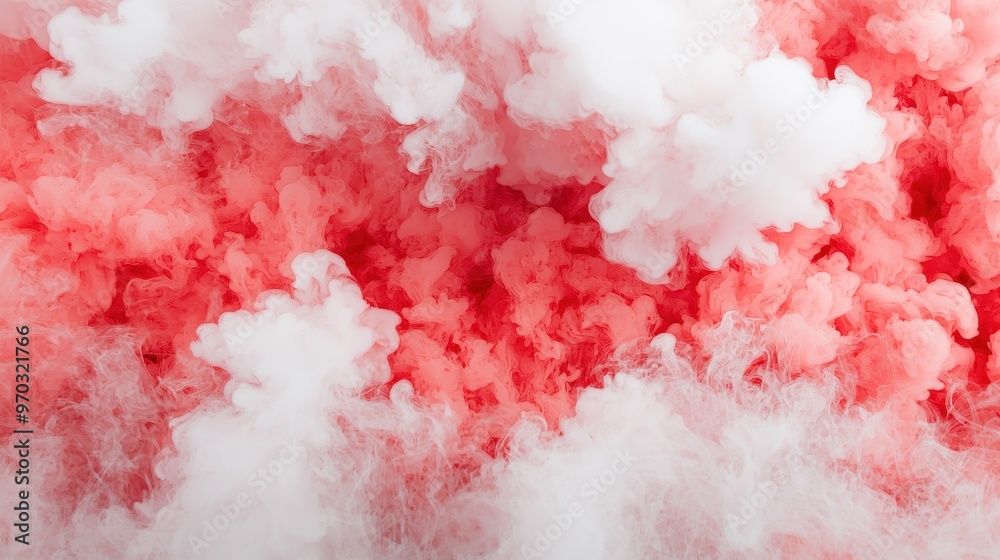 Obraz premium Abstract Red and White Swirling Ink in Water