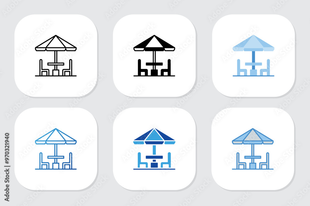 Fototapeta premium terrace icons with various design styles
