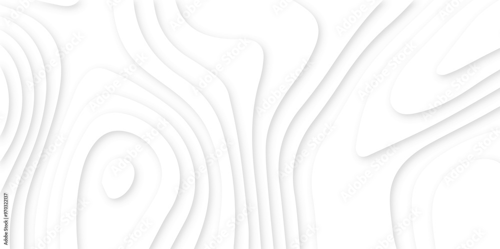 Fototapeta premium Abstract modern 3d Paper cut white background .white waves background ,paper art style, flyers posters prints .geometric background overlap layer. 