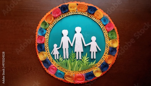 family paper cut