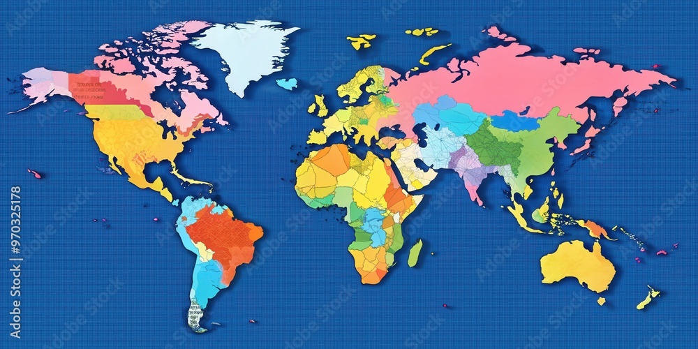 Color coded world map with countries - 1000 F 970325178 SM3tQxiZbUBs1vKsVNdsfhbyMEPaWrSh 