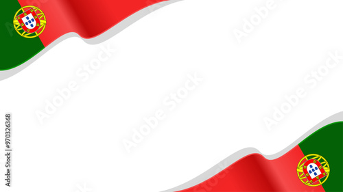 wavy portugal flag vector background with copy space for text. portugal national day