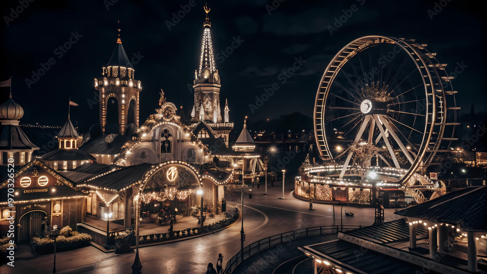 Naklejka premium The illuminated playground