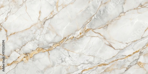 Elegant White Marble Texture with Gold Veins 