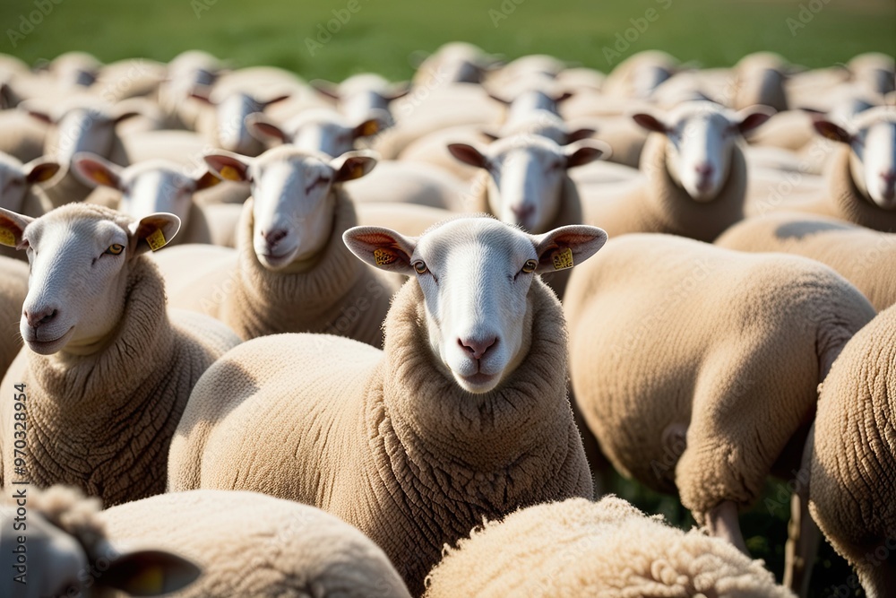 Isolated Herd of Sheep on White Background for Stock Photography Isolated Herd of Sheep on White Background for Stock Photography